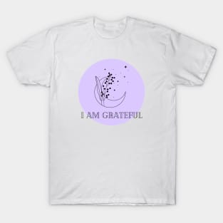 Affirmation Collection - I Am Grateful (Purple) T-Shirt